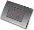 Модуль содержит кнопки с подсветкой статуса. В зависимости от статуса обод кнопки освещается синим или красным цветом. Модуль подключается в общую шину и может содержать 1, 2, 4 и 6 кнопок на модуле (DPBU01, DPBU02, DPBU04 и DPBU06, соответственно)